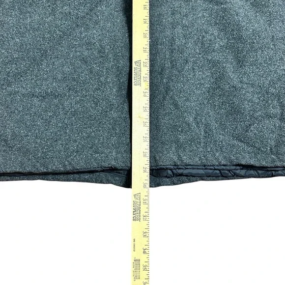 Woolrich Coat Men 2XL Wool Jacket Gray Full Zip Suede Leather Collar Quilt Lined